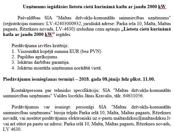 katla iepirkums