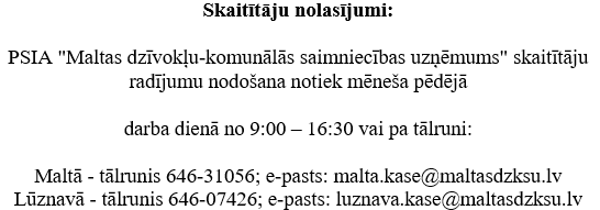 skaitītaju nolasījumi